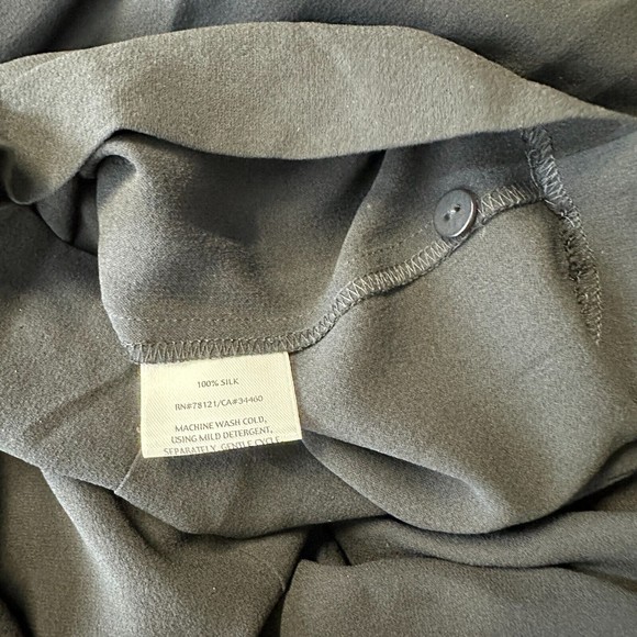 Eileen Fisher Womens High Rise Wide Leg Silk Pants Black Size Large - Picture 8 of 8